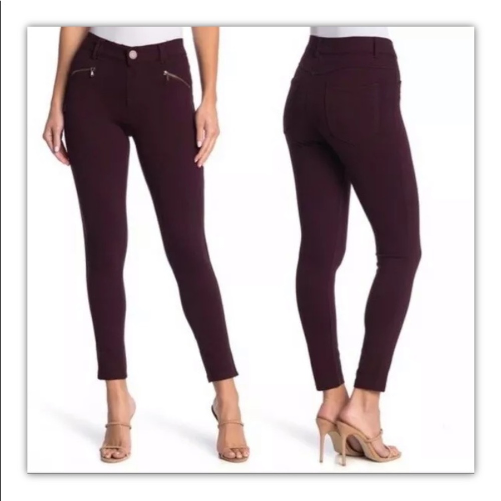 Wit & Wisdom Sz 4p Purple Ponte zip detail Pants